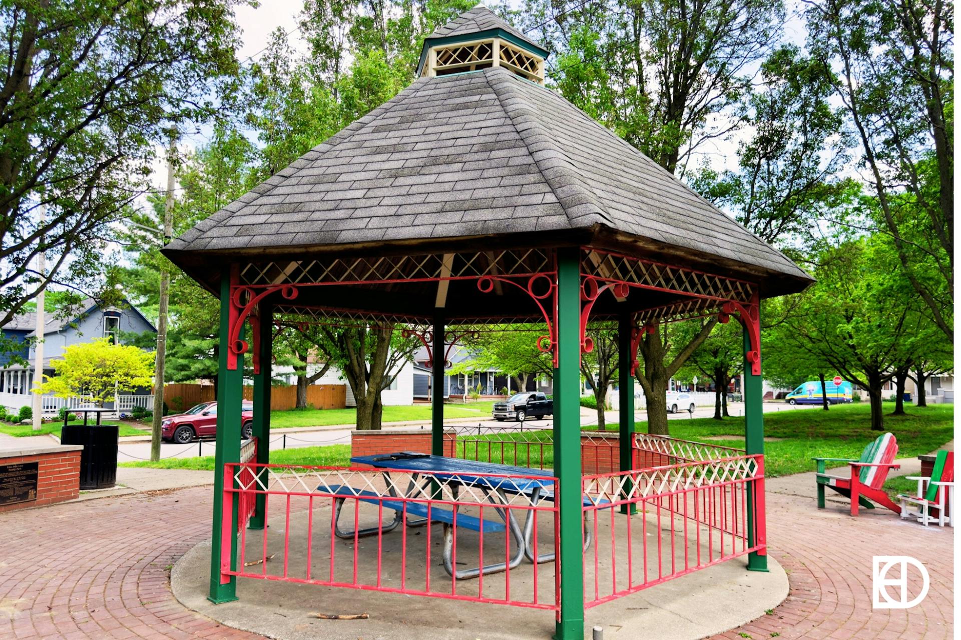 Exterior photo of Lacy Family Park showing gazebo