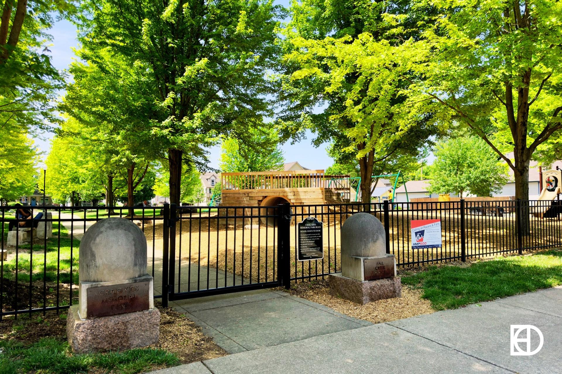 Exterior photo of Craig Kids Park, showing entrance and playground