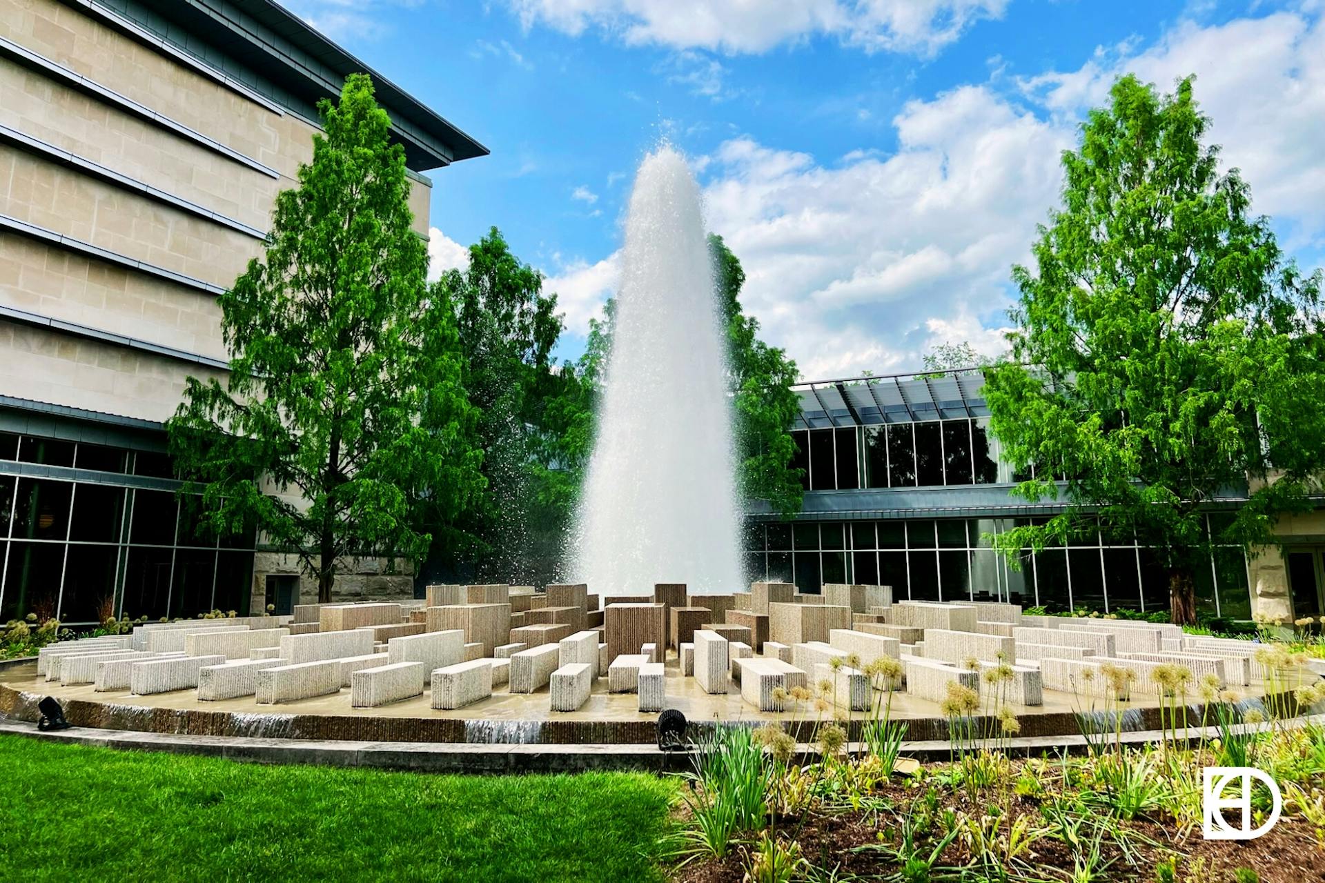 Photo of outdoor fountain at Newfields