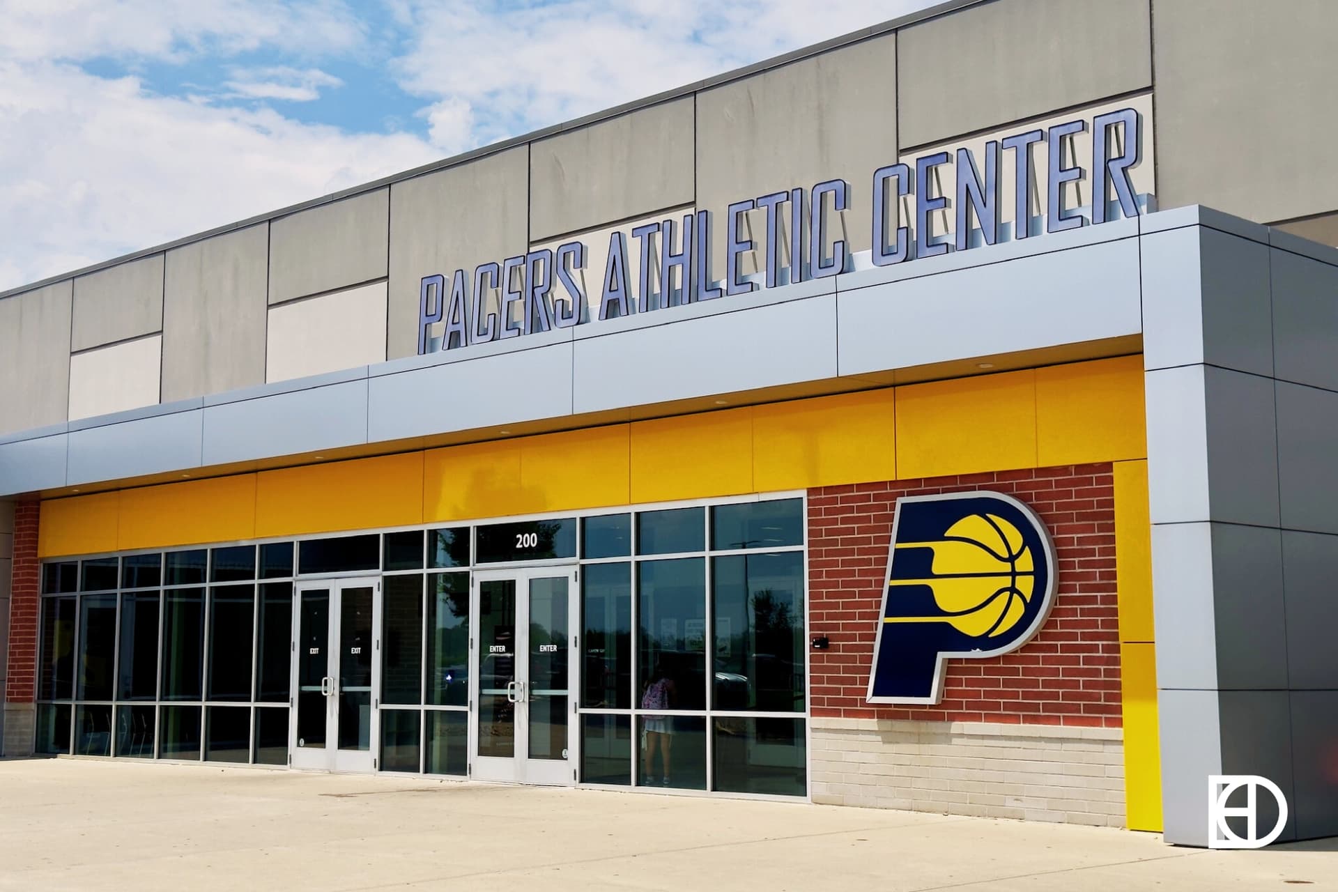 Photo of entrance to Pacers Athletic Center on the Grand Park Sports Campus.