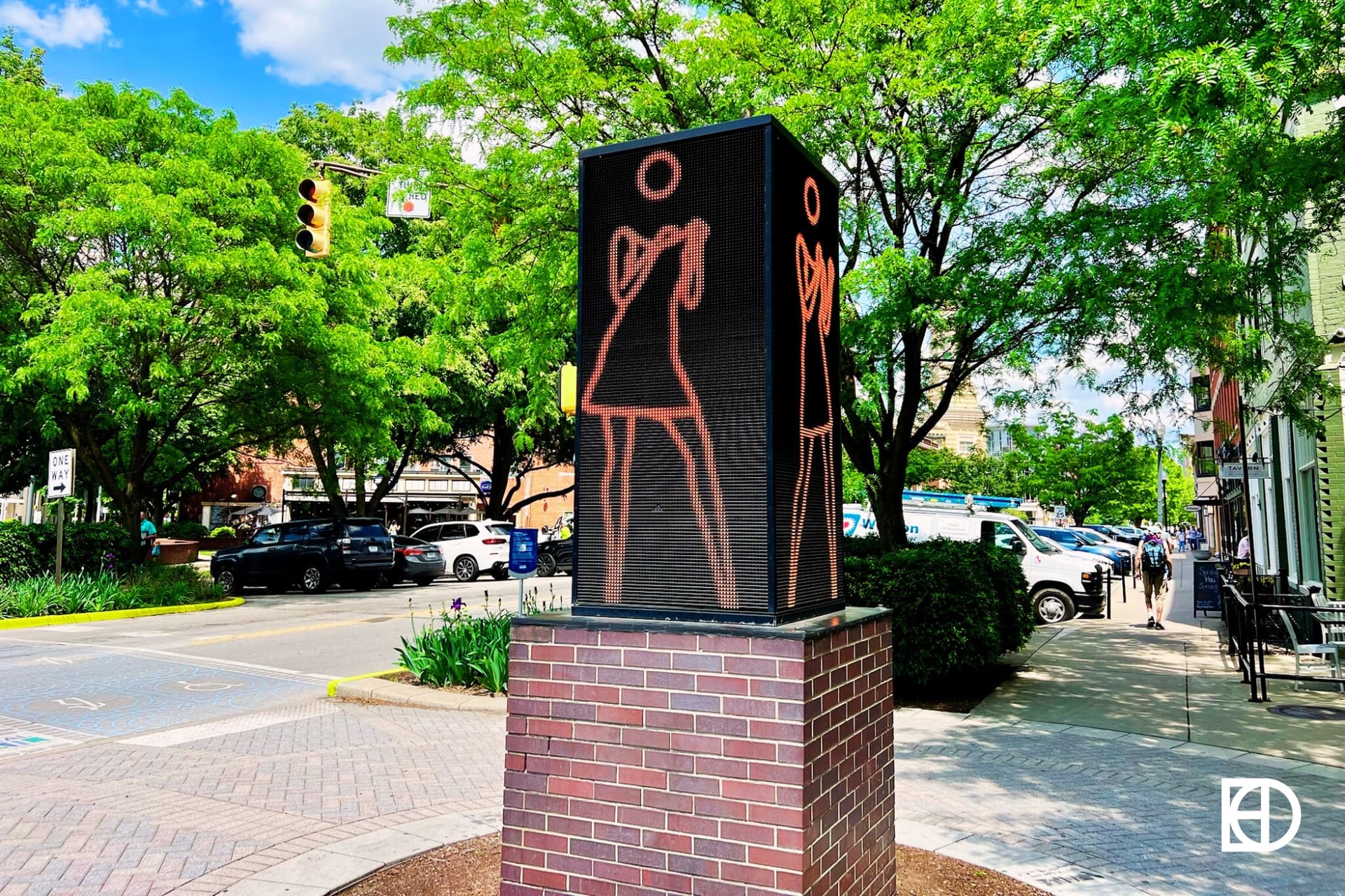 Exterior photo of sculpture "Ann Dancing" in Downtown Indy