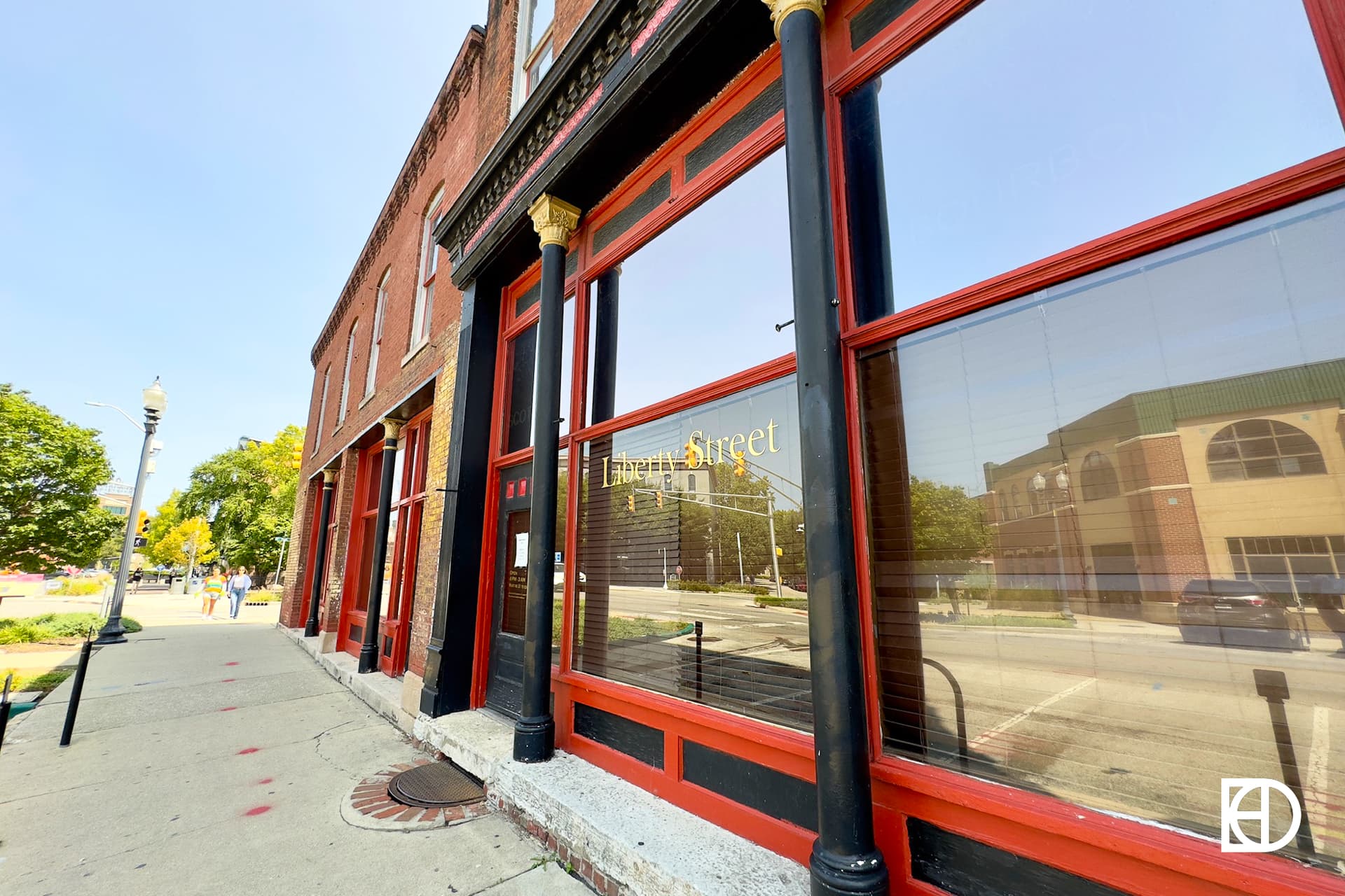 Exterior photo of Liberty Street, showing signage and entrance