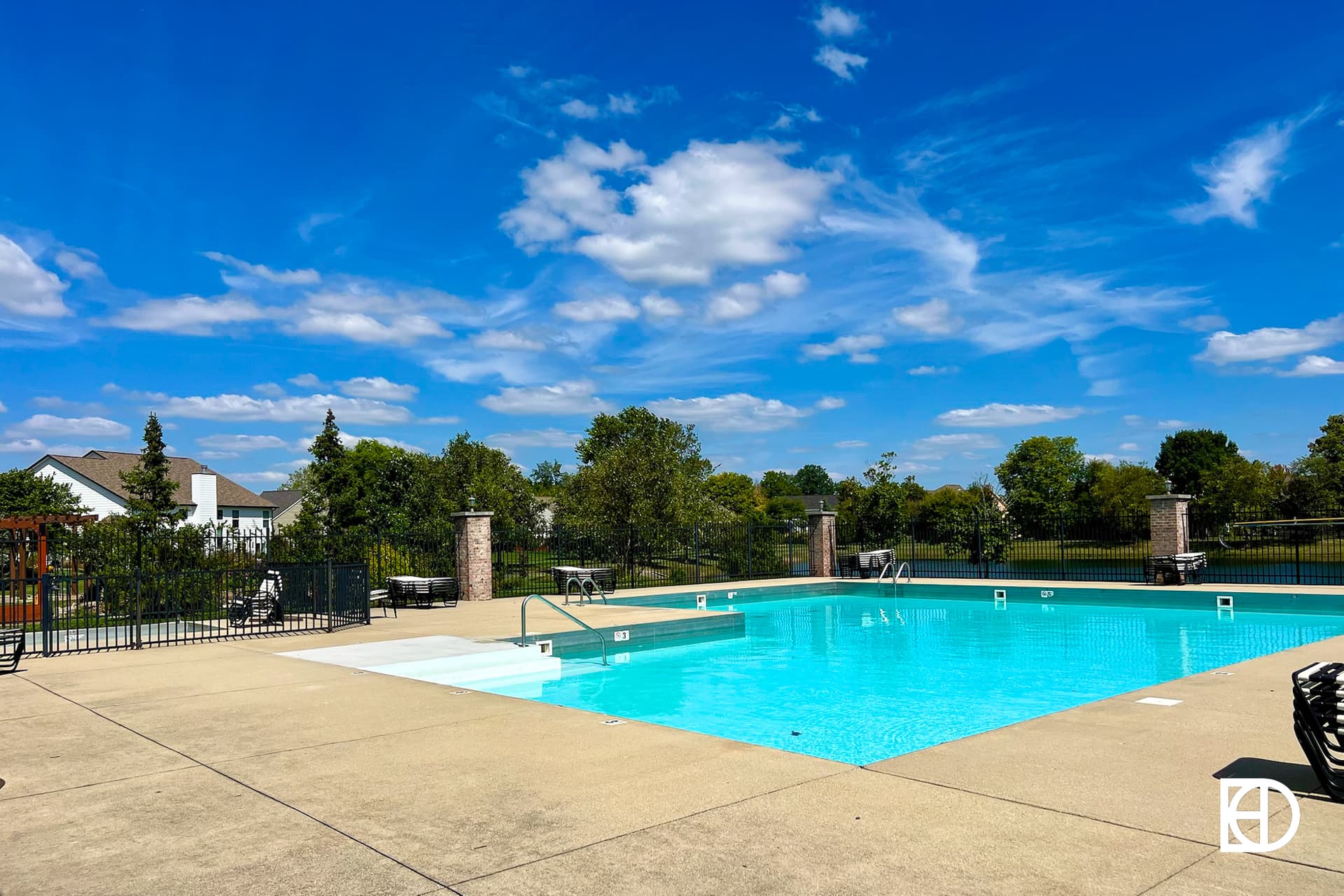 Exterior photo of Heather Knoll, showing pool