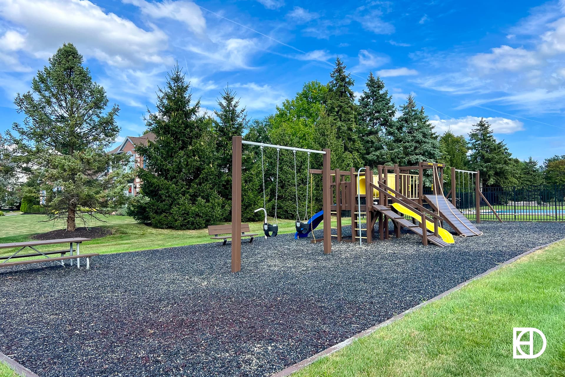 Exterior photo of Kingsborough, showing playground