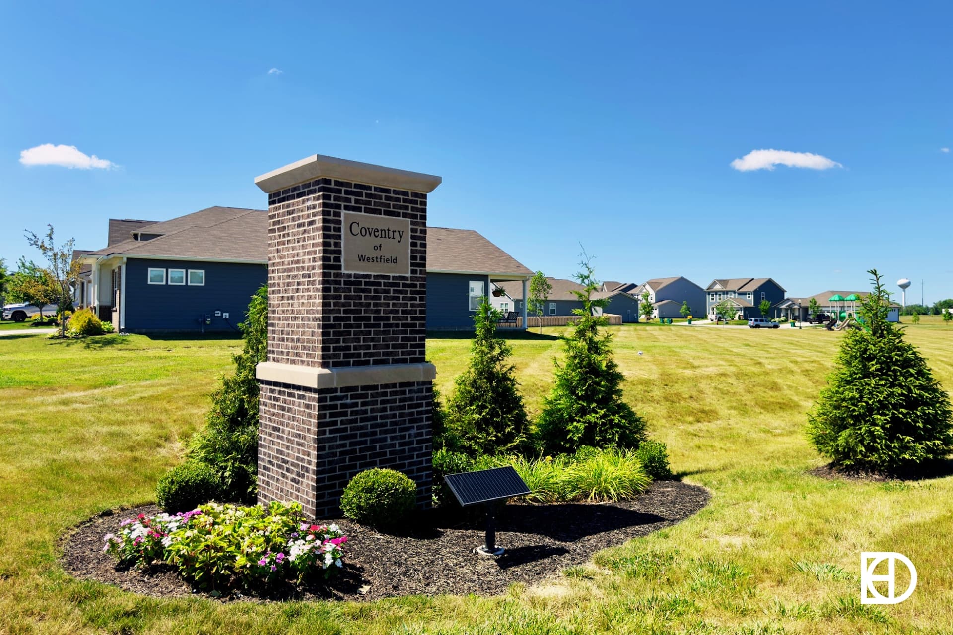 Exterior photo of Coventry, showing signage and landscaping