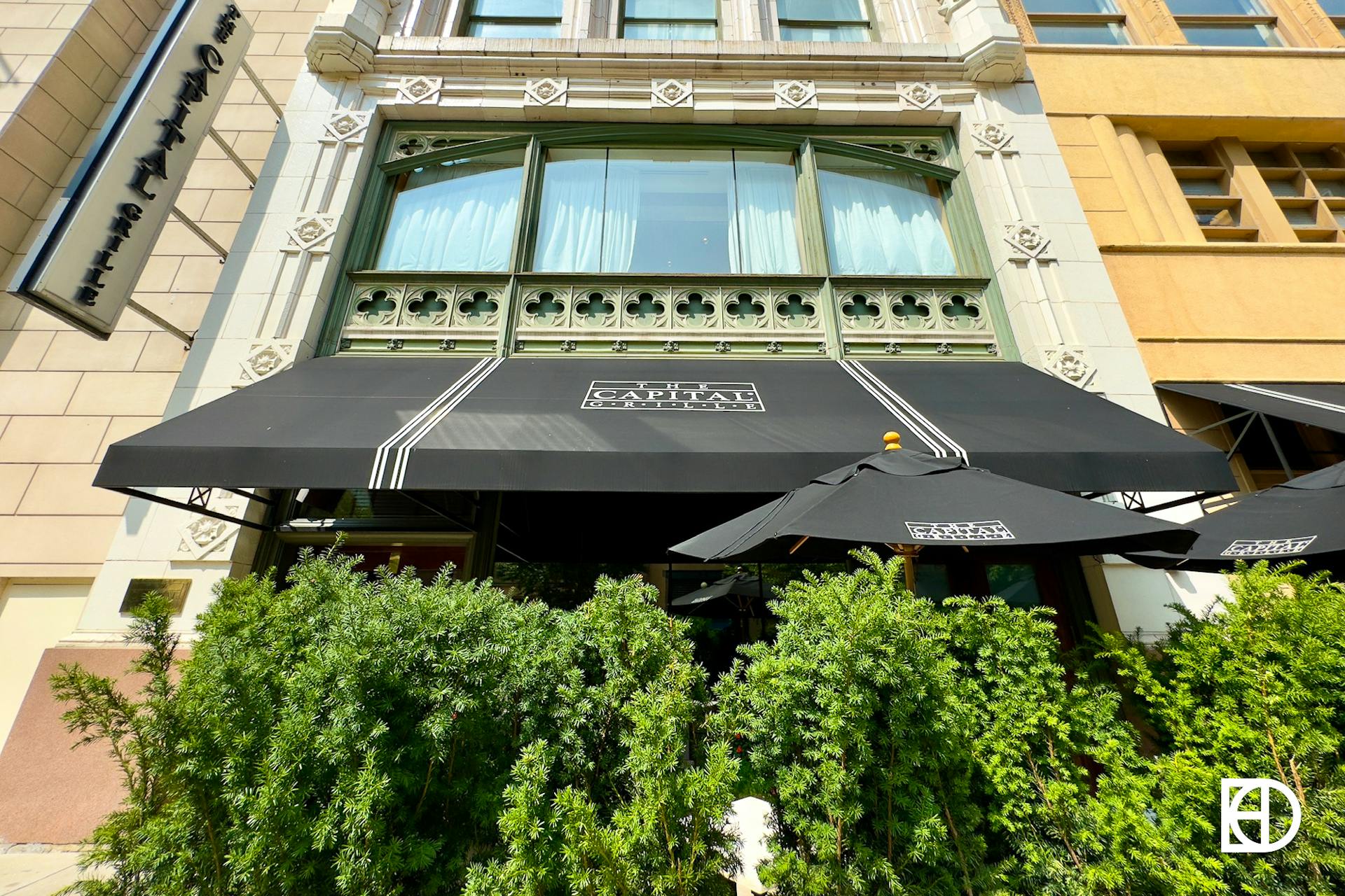 Exterior photo of Capital Grille, showing signage and entrance