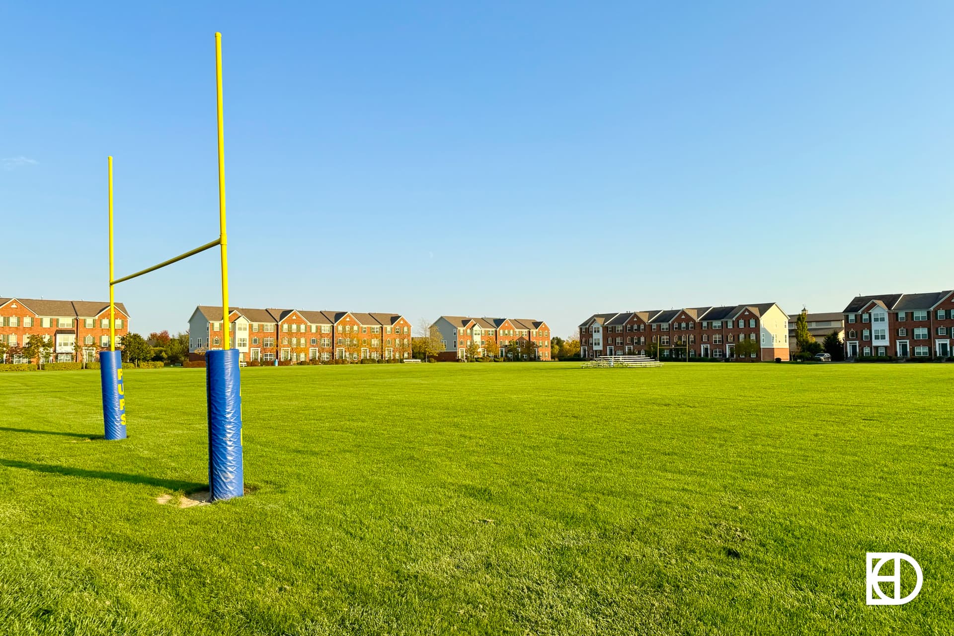 Exterior photo of Stanford Park, showing sports fields