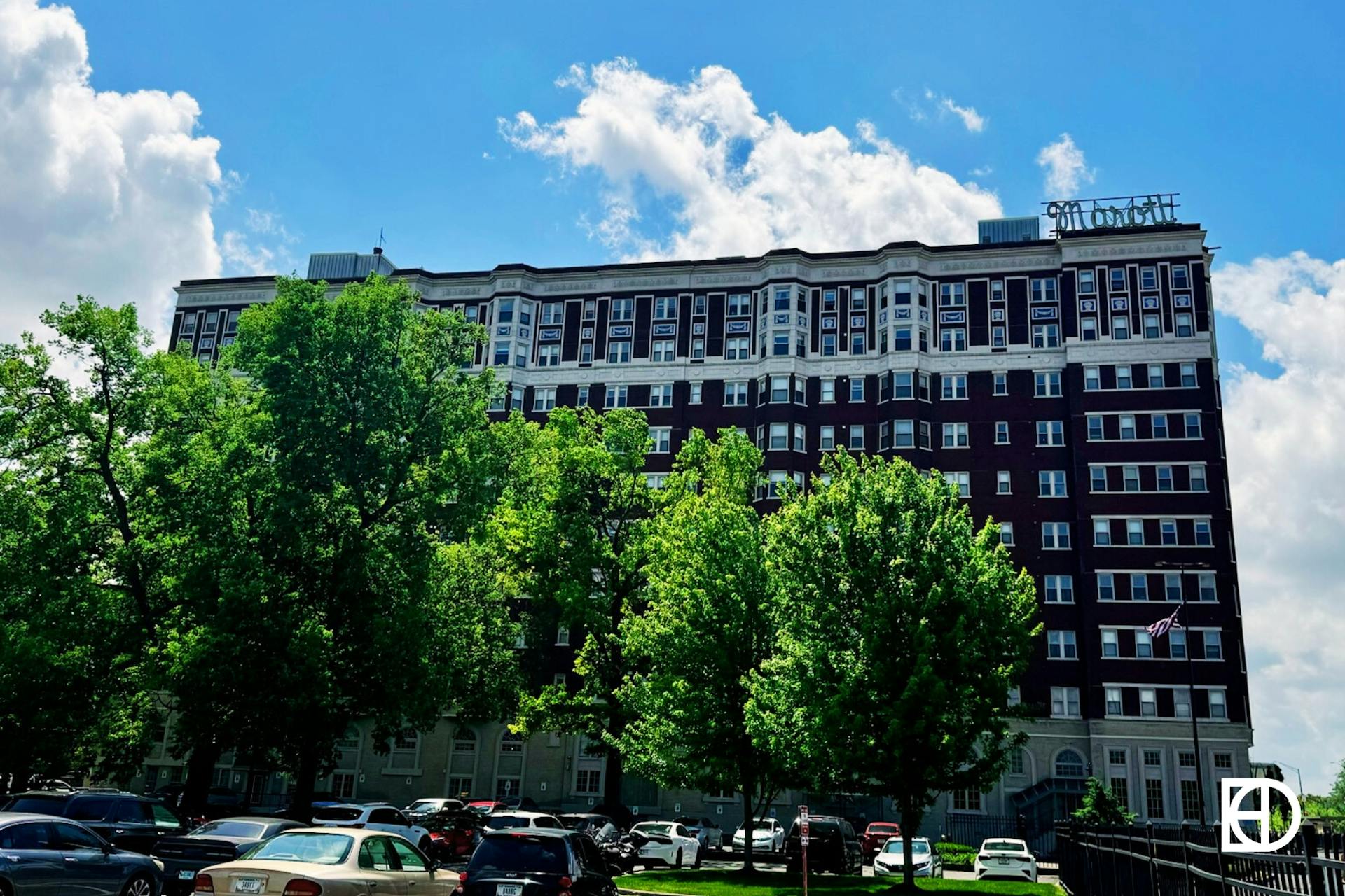 Exterior photo of The Marott apartment building