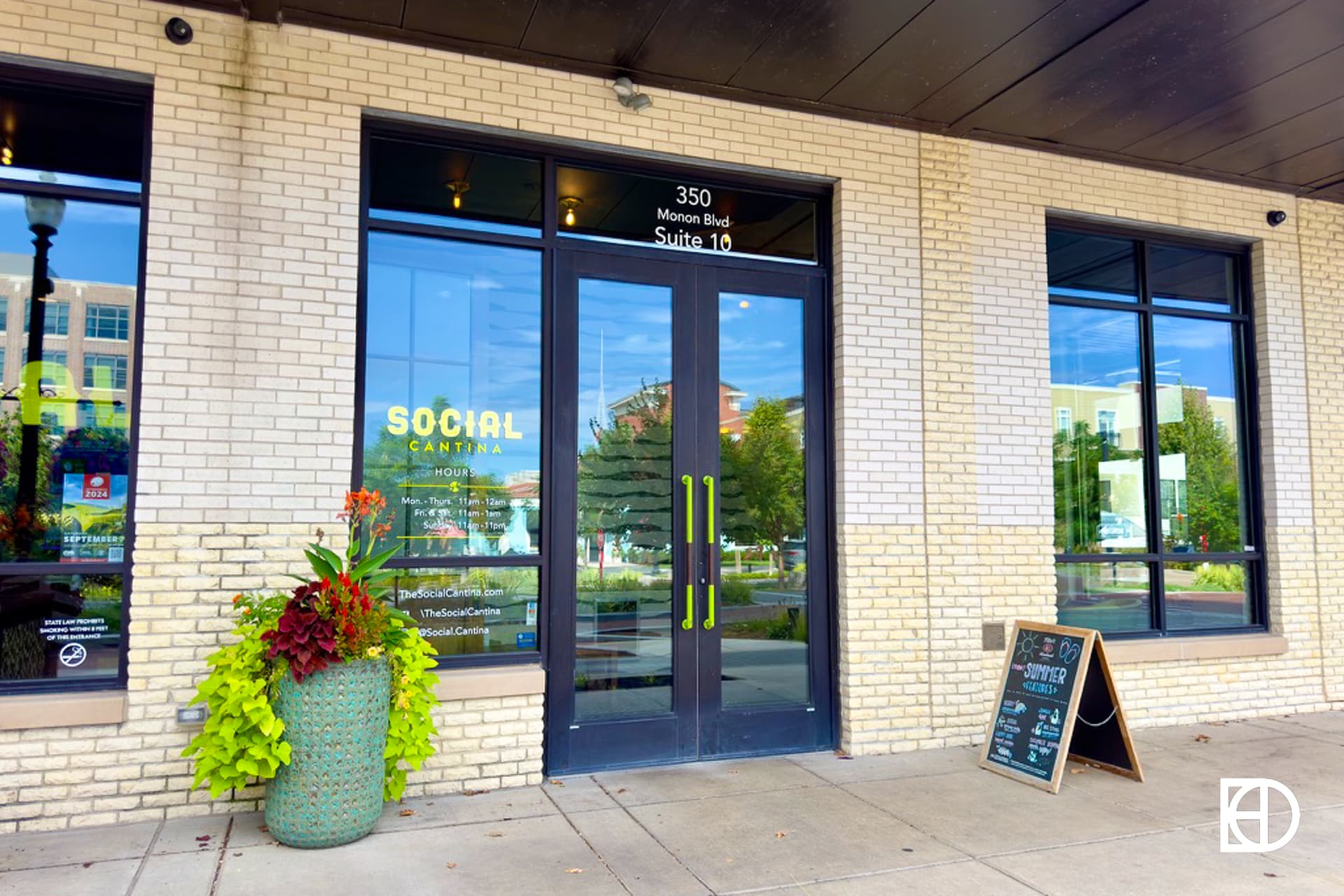 Exterior photo of Social Cantina Carmel, showing entrance