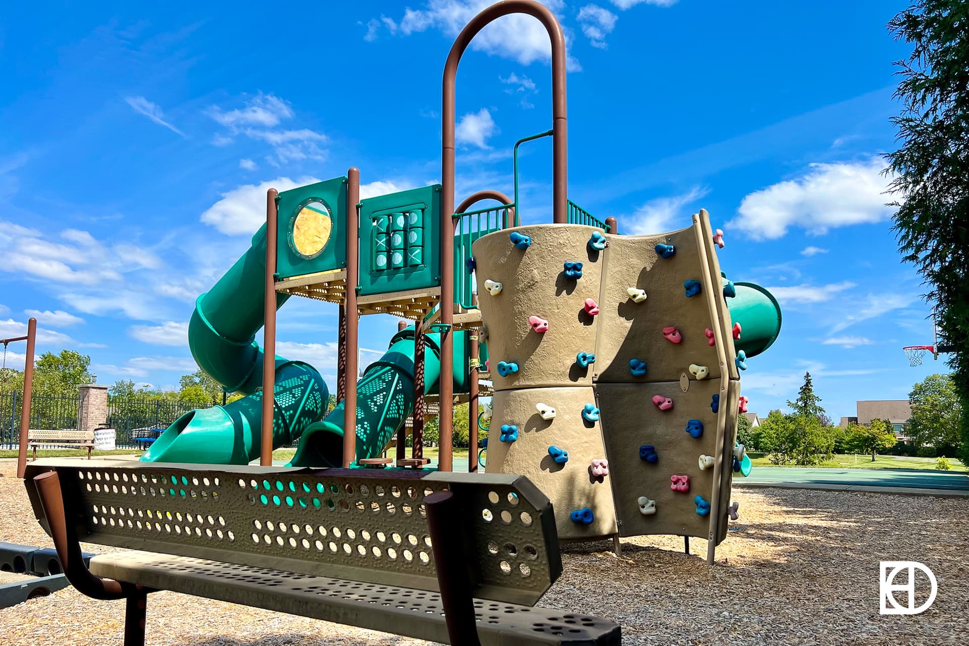 Exterior photo of Heather Knoll, showing playground