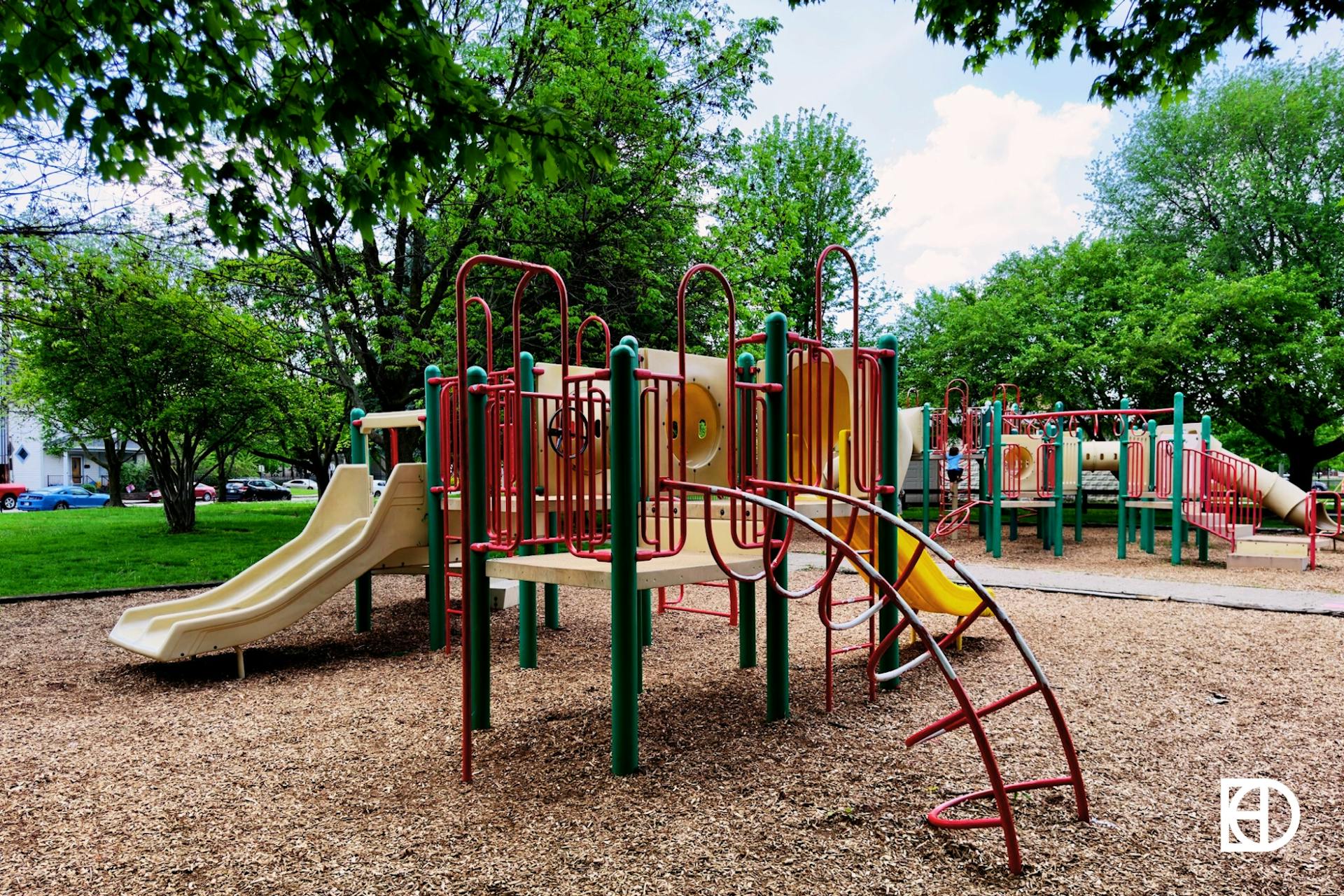 Exterior photo of Lacy Family Park showing playground
