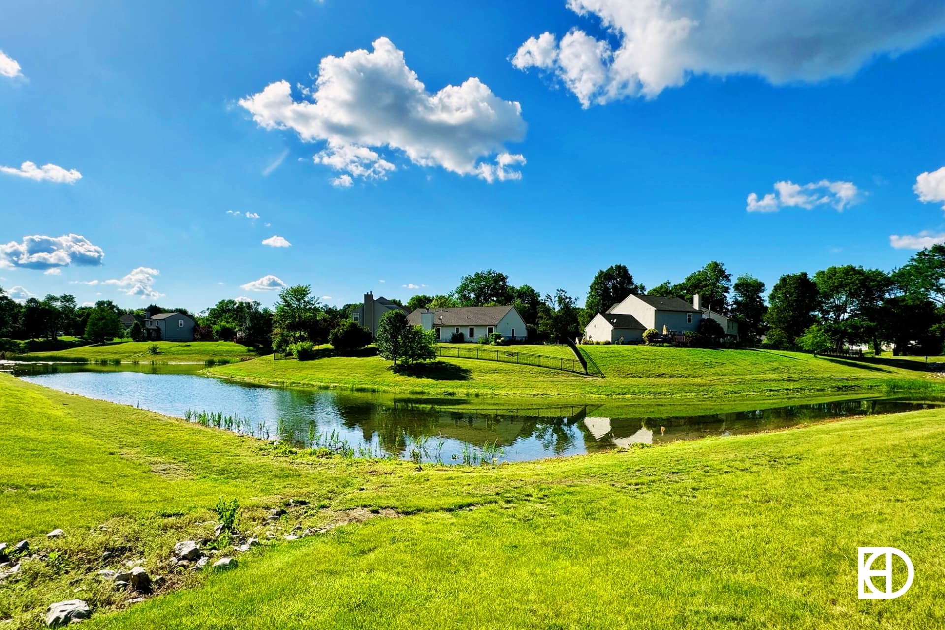 Photo of creek and green space in Spring Creek neighborhood.