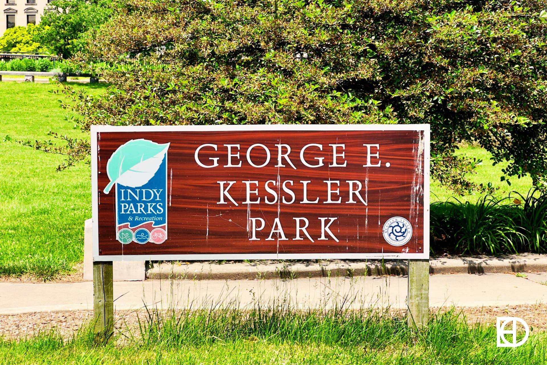 Exterior photo of Kessler Park, showing signage